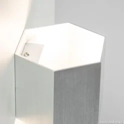 Aluminium wandlamp 6-hoek up+down