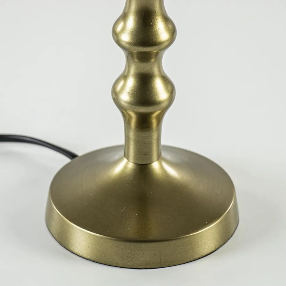 Antiek bronzen lampvoet Semut exclusief kap