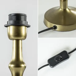 Antiek bronzen lampvoet Semut exclusief kap