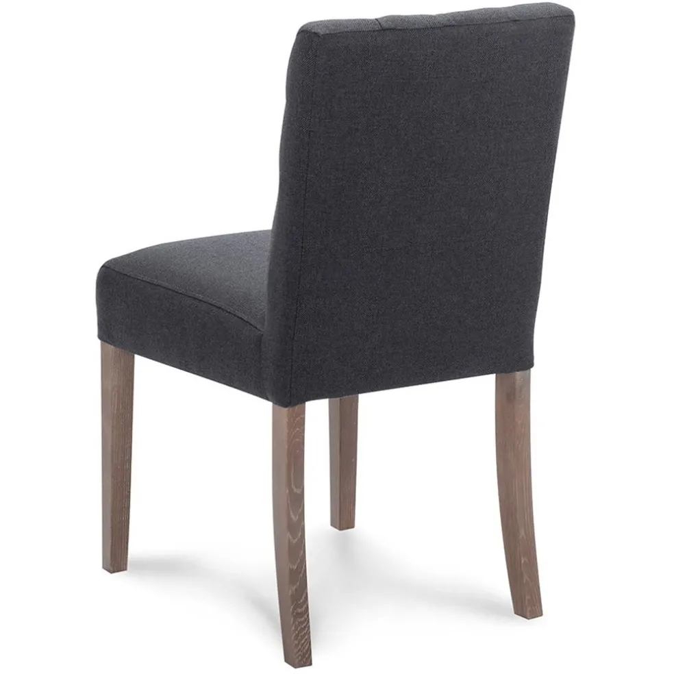 Antraciete eetkamerstoel met eiken poten