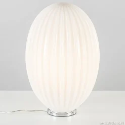 Art Deco tafellamp chroom met opaal glazen kap