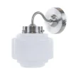 Art Deco wandlamp staal met wit glas