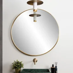 Badkamer hanglamp GU10 spot cilinder wit/brons