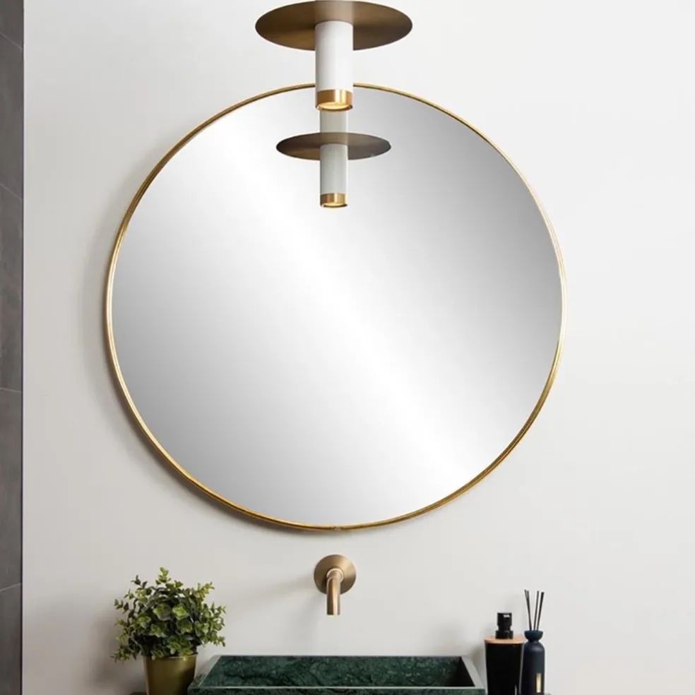 Badkamer hanglamp GU10 spot cilinder wit/brons