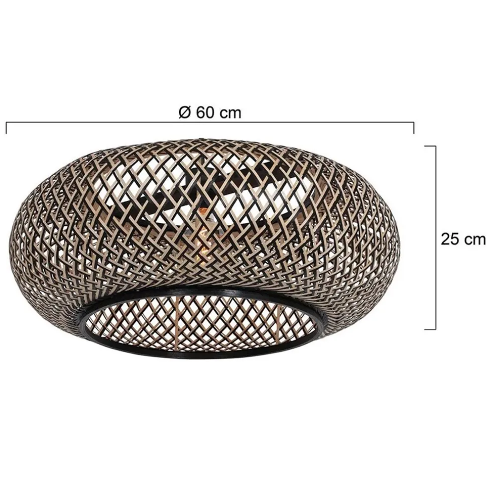 Bamboe kap rond 60x25 cm exclusief booglamp