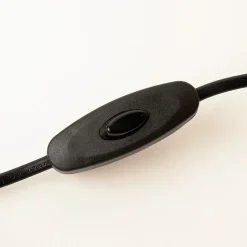 Bamboe tafellamp naturel met zwart