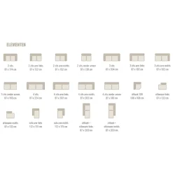 Bank Sef U-opstelling taupe