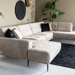 Bank Sef U-opstelling taupe