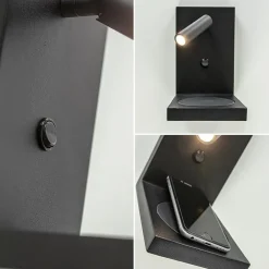 Bedlamp leesspot zwart incl. fast charger