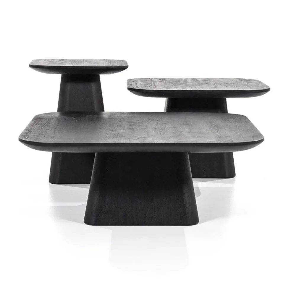 Bijzettafel Aron zwart 40x40 cm