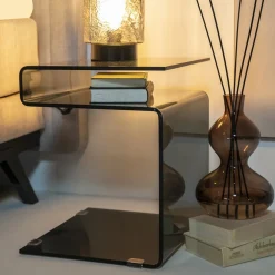 Bijzettafel bruin 48x42x38 cm