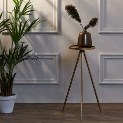 Bijzettafel Envira antiek goud Ø30x80.5 cm