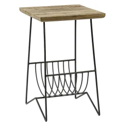 Bijzettafel mango hout met tijdschriftenrek