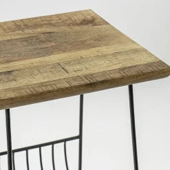 Bijzettafel mango hout met tijdschriftenrek