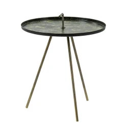 Bijzettafel Saphire groen met brons 45 cm