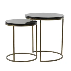 Bijzettafel Sobrina set van 2 zwart/antiek brons