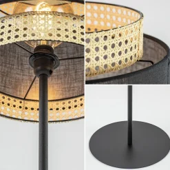 Boho vloerlamp mat zwart met webbing