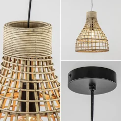 Botanische hanglamp Puerto rotan naturel