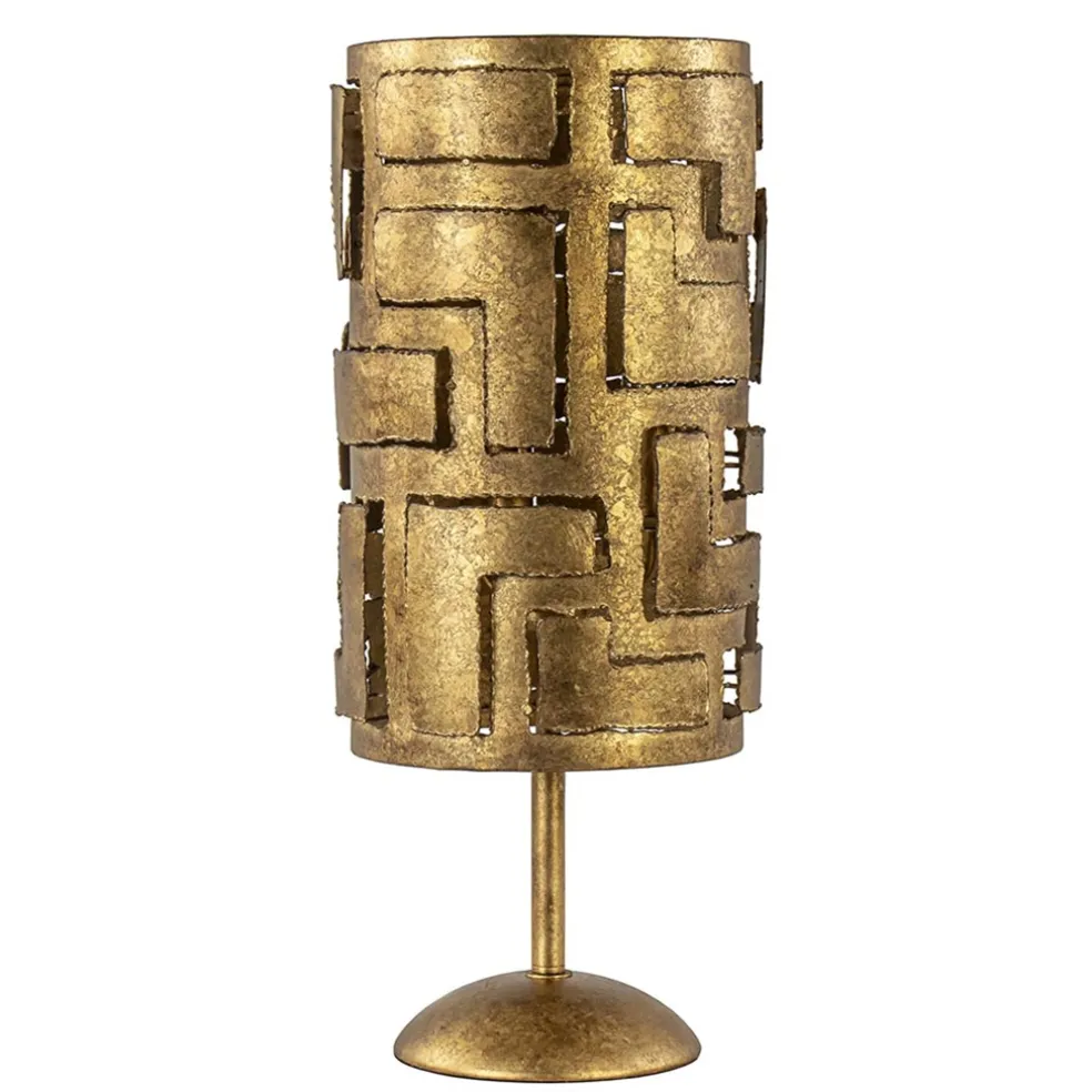 Brons metalen tafellamp inclusief dimmer