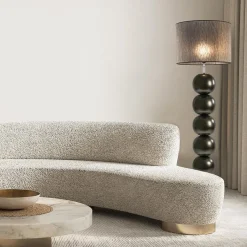 Brons/bruine vloerlamp inclusief ronde kap 50 cm