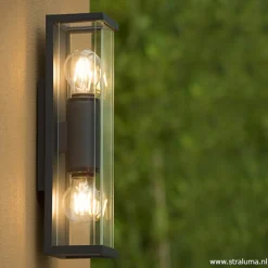 Buitenlamp 2L lantaarn antraciet IP54