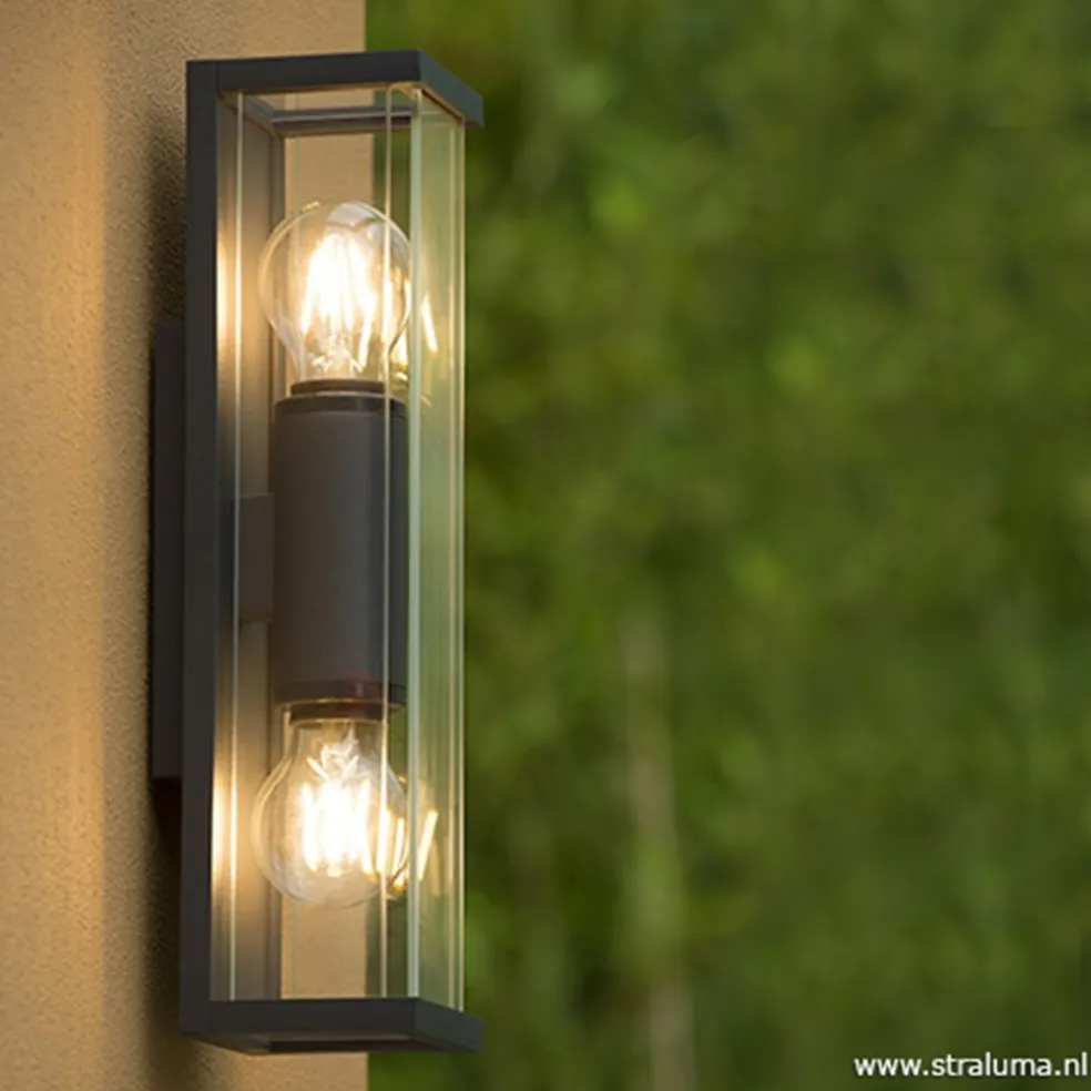 Buitenlamp 2L lantaarn antraciet IP54