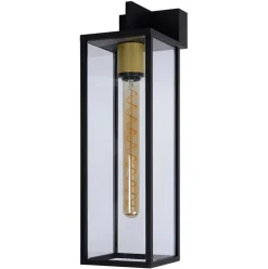 Buitenlamp lantaarn groot zwart/matgoud