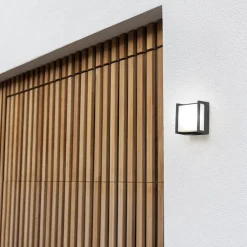 Buitenlamp LED wand vierkant donker grijs IP54