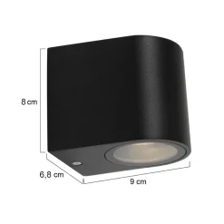 Buitenlamp Logan afgerond zwart IP44