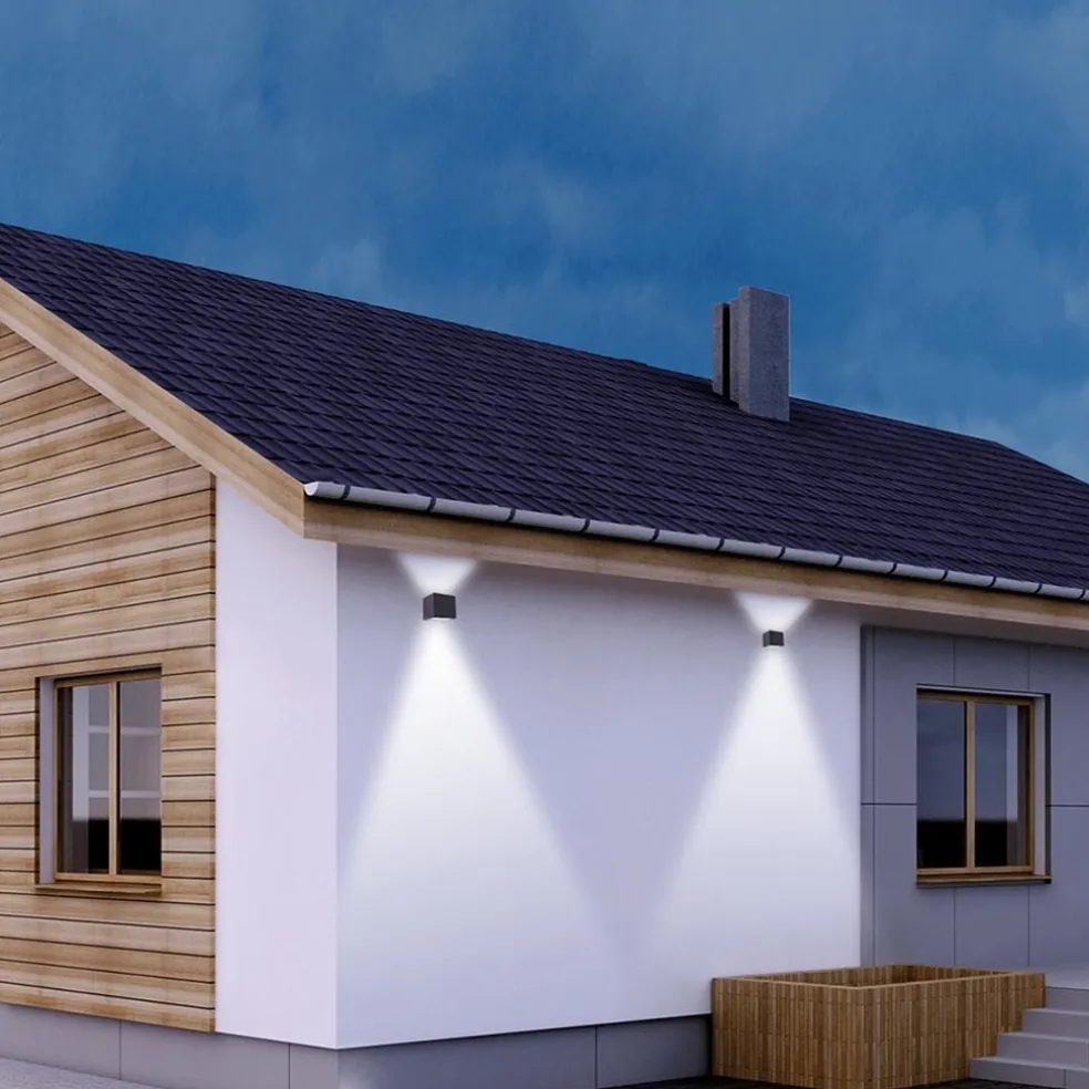 Buitenlamp Logan zwart + sch.sensor IP54