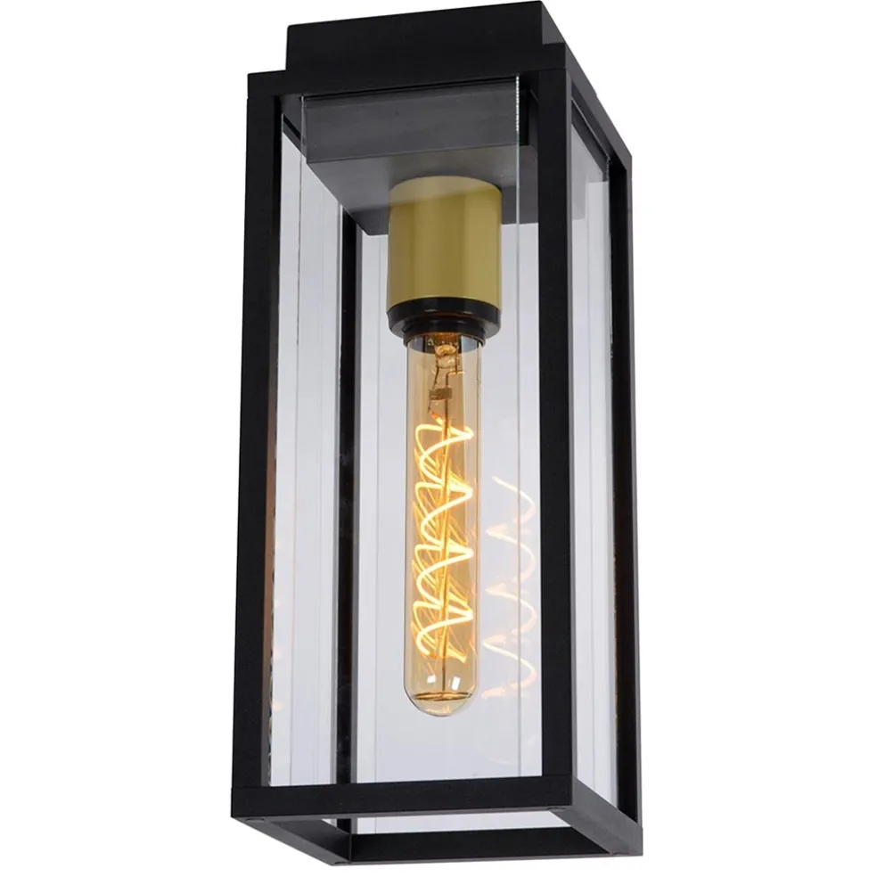Buitenlamp plafond zwart met goud IP54