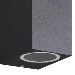 Buitenlamp rechthoek zwart up+down gu10 IP54