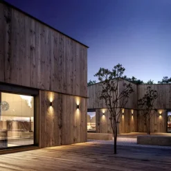 Buitenlamp up+down GU10 donker grijs/hout