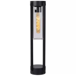 Buitenlamp zwart metaal met glazen kap IP44