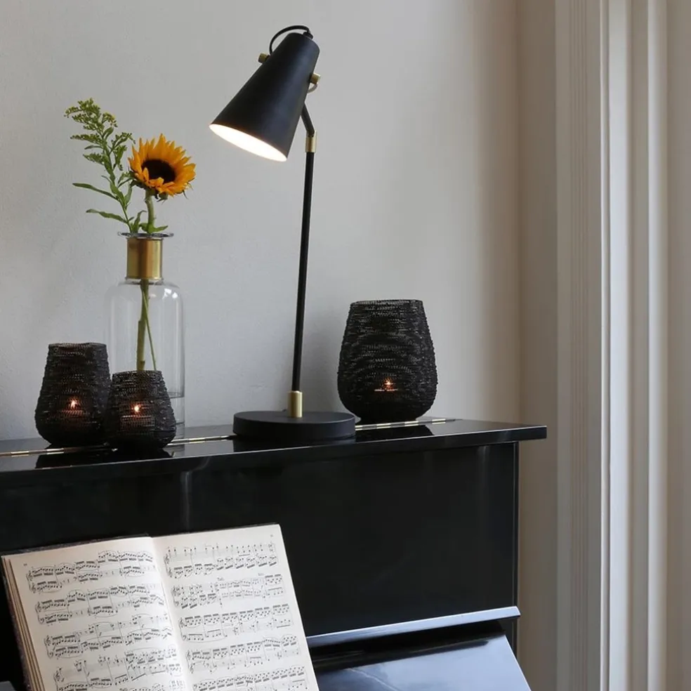 Bureaulamp Barre zwart/matgoud