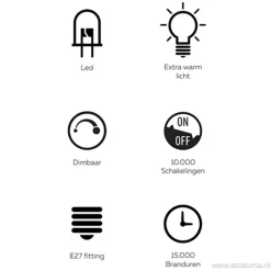 Calex Alicante led lamp titanium 4w e27