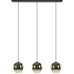 Chique hanglamp 3-lichts zwart met goud