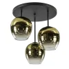Chique 3-lichts plafondlamp zwart met goud glas