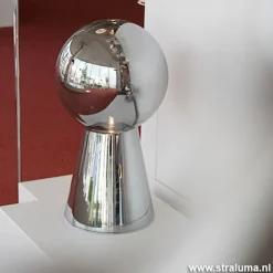 Chique tafellamp donker chroom pion XL