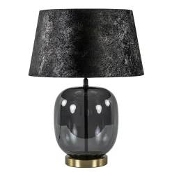 Chique tafellamp zwart/goud met kap