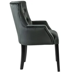 Comfortabele armstoel donker grijs met zwarte poot