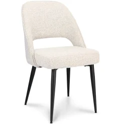 Comfortabele eetkamerstoel grijs met zwarte poot