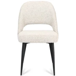 Comfortabele eetkamerstoel grijs met zwarte poot