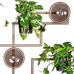 Decoratief metalen wandrek inclusief potten