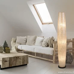 Decoratieve schelpen vloerlamp zuil