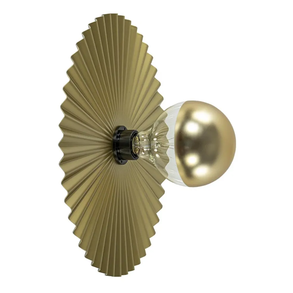 Decoratieve wand/plafondlamp goud met zwart