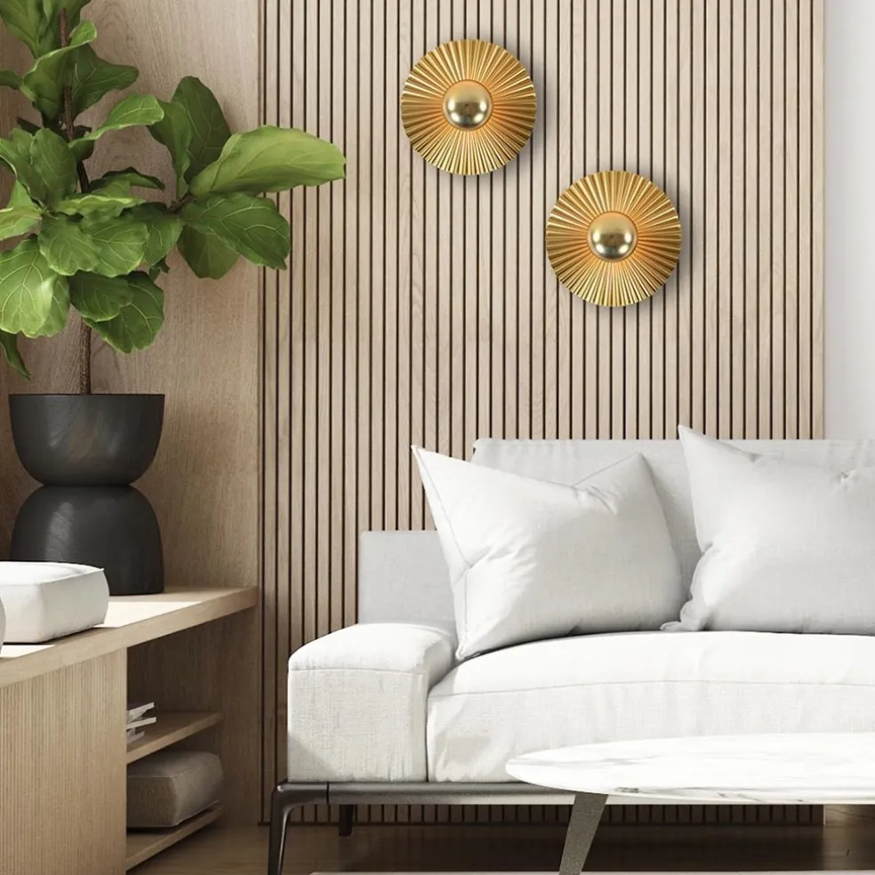 Decoratieve wand/plafondlamp goud met zwart