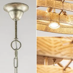 Design hanglamp ovaal oud zilver