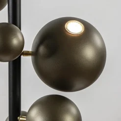 Design hanglamp zwart met platinum bollen 2L
