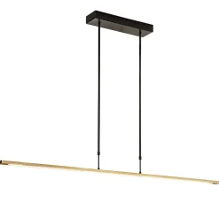 Design LED hanglamp aluminium mat zwart/mat goud